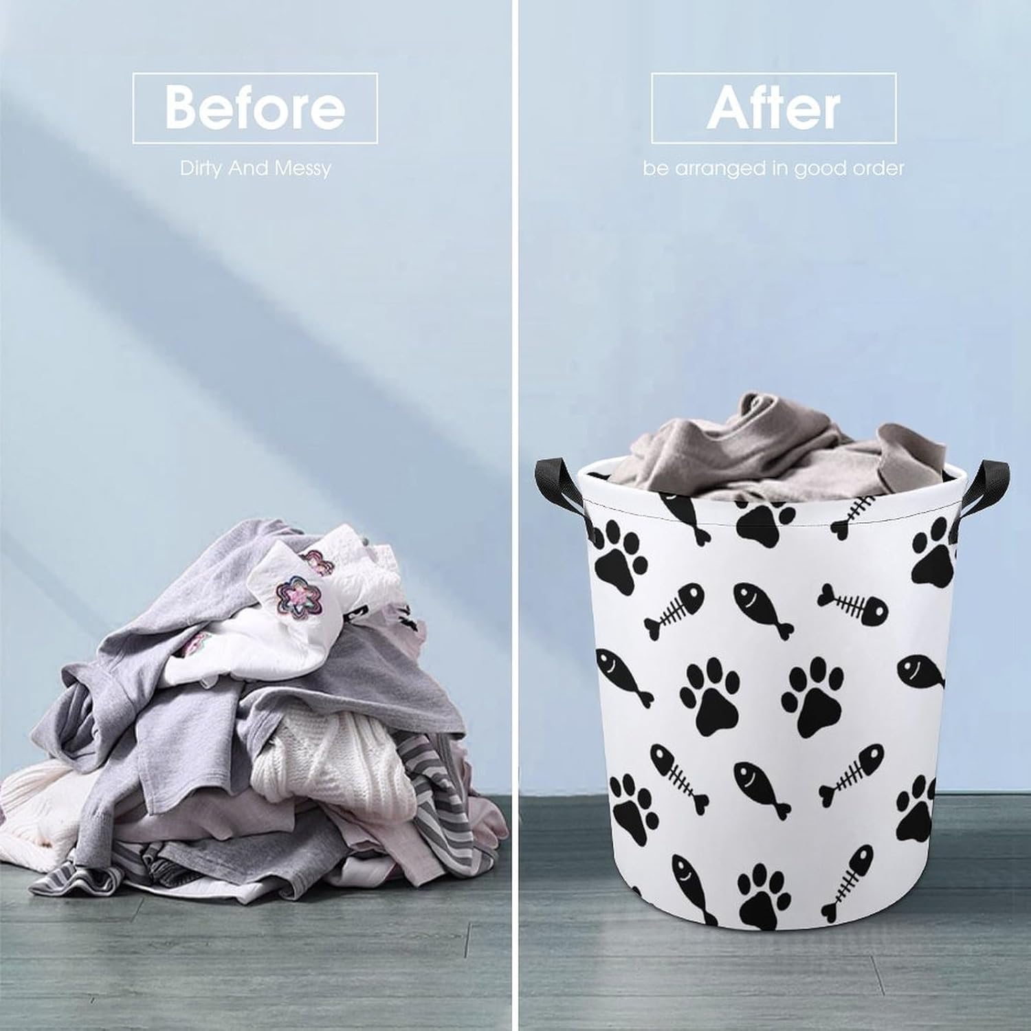 Water-Resistant Collapsible Laundry Basket for Families Students