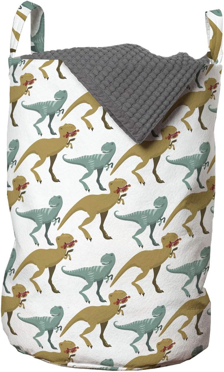 Ambesonne Jurassic Dinosaurs Laundry Bag