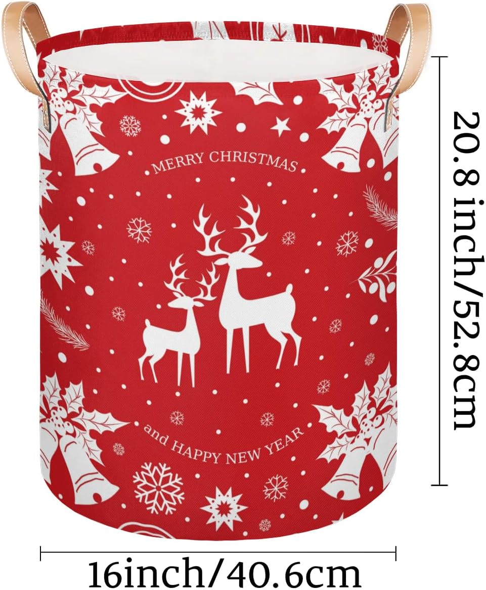 Christmas Deer Collapsible Laundry Basket Eco-Friendly Storage Hamper