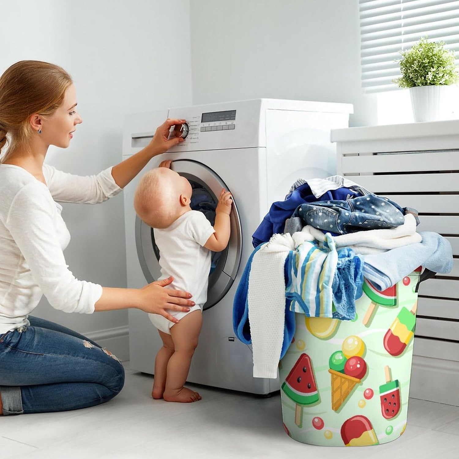 Stylish Functional Fresh Fruit Cartoon Water-Resistant Laundry Hamper for Home Travel