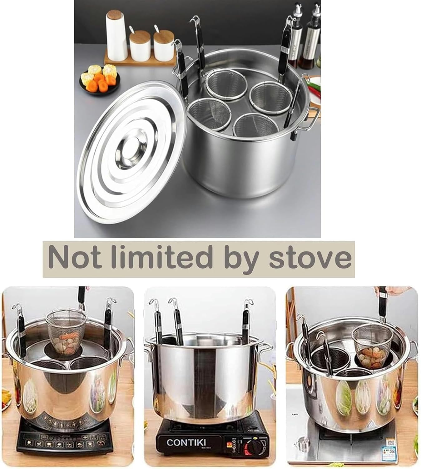 Stainless Steel Pasta Cooker Set with Strainer