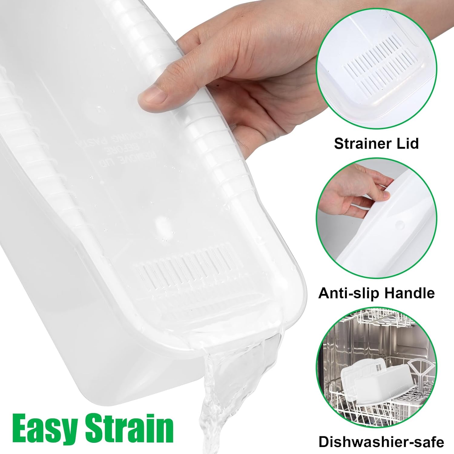 Potahouse Microwave Pasta Cooker With Strainer Lid Quick Easy Cooking