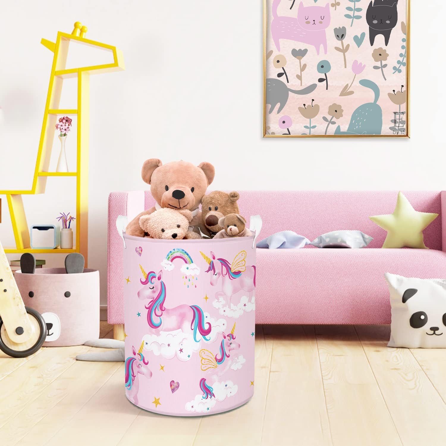 Rainbow Unicorn Laundry Basket 45L nursery storage