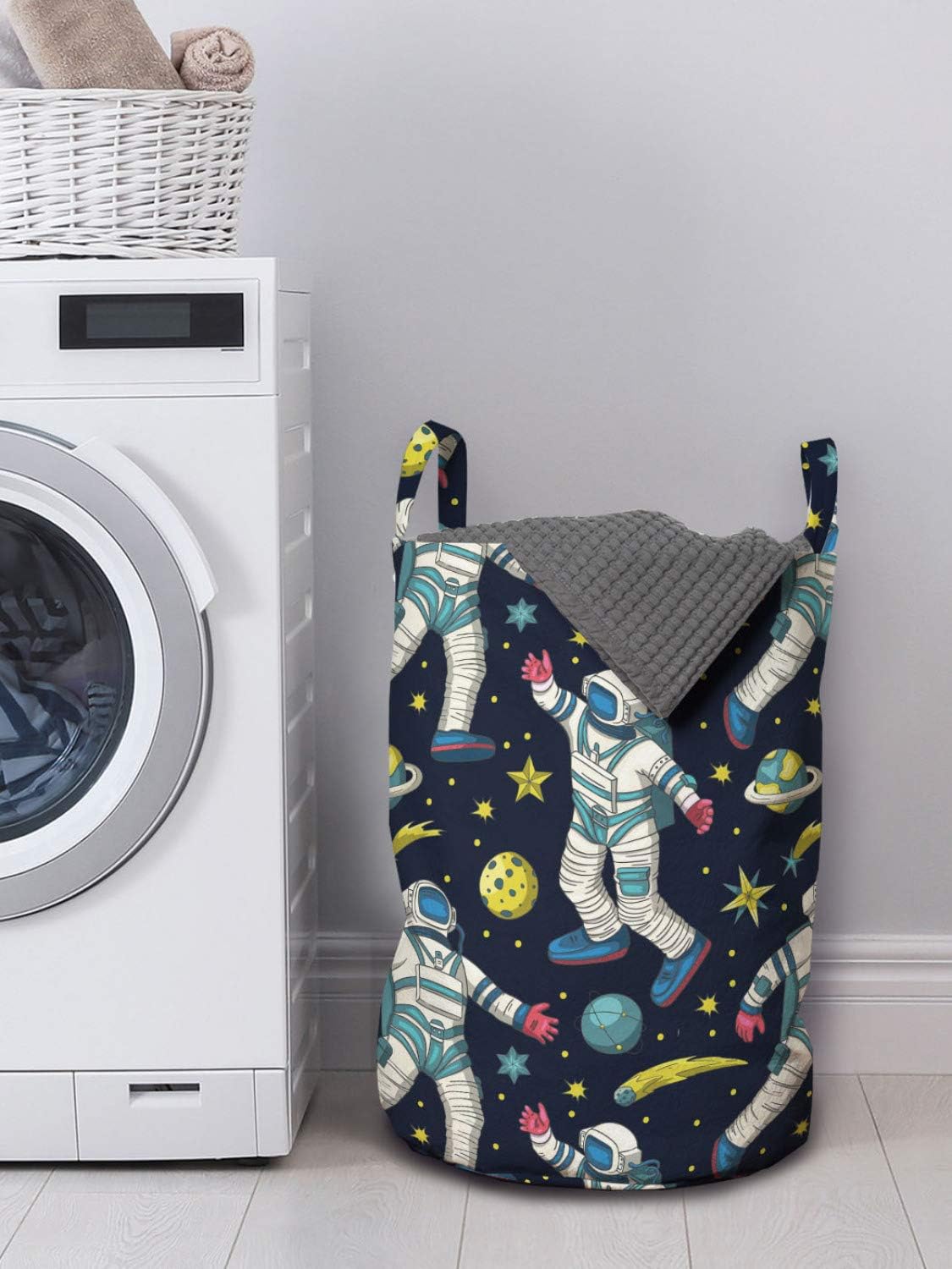 Outer Space Laundry Basket Design by Ambesonne