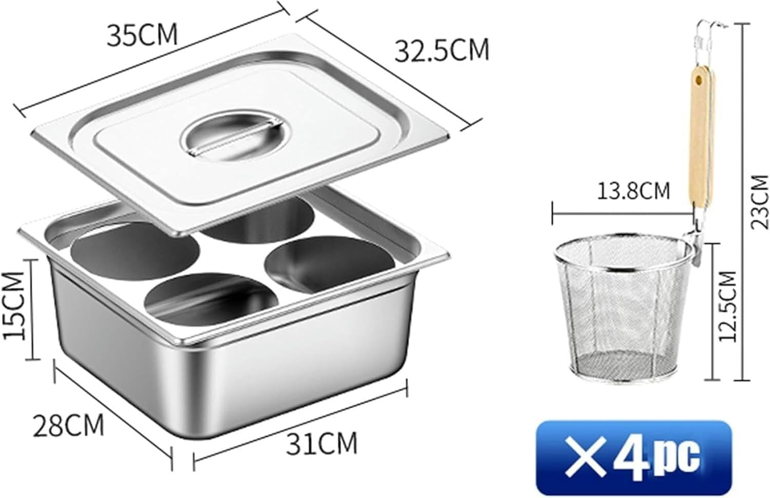 Stainless Steel Cooking Pots Set for Home Kitchen Multi-Purpose Pasta Pot