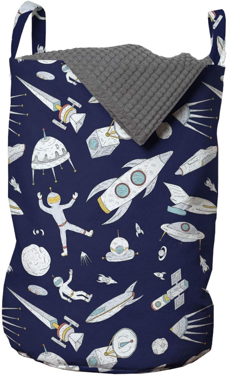 Ambesonne Space Laundry Bag Planets Rockets Cosmic Adventure