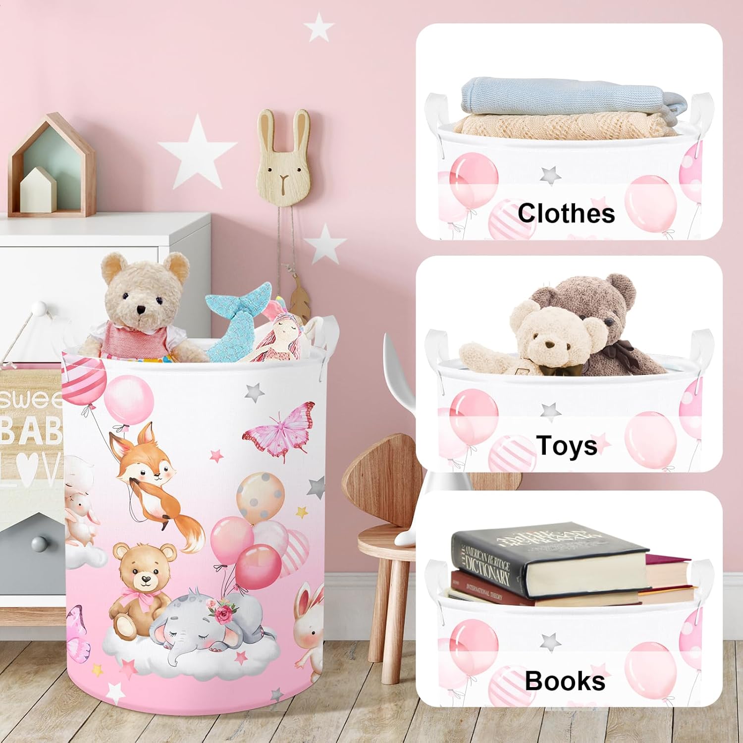 Clastyle 45L Hot Air Balloon Animal Laundry Basket