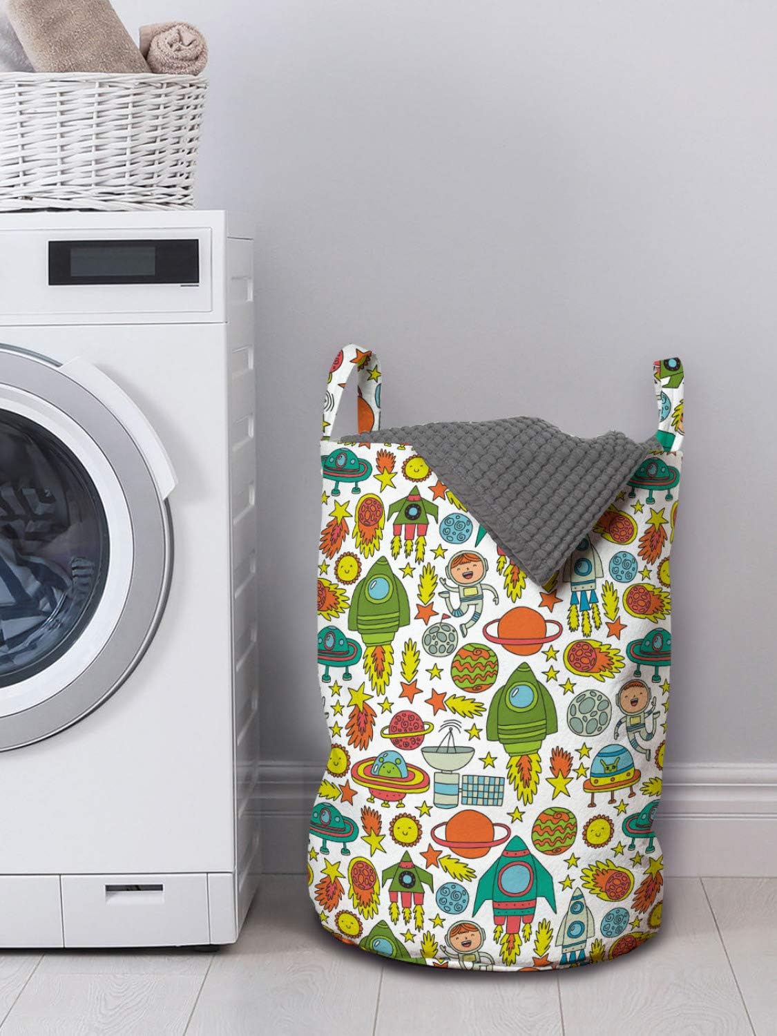 Ambesonne Outer Space Laundry Basket for Laundromats