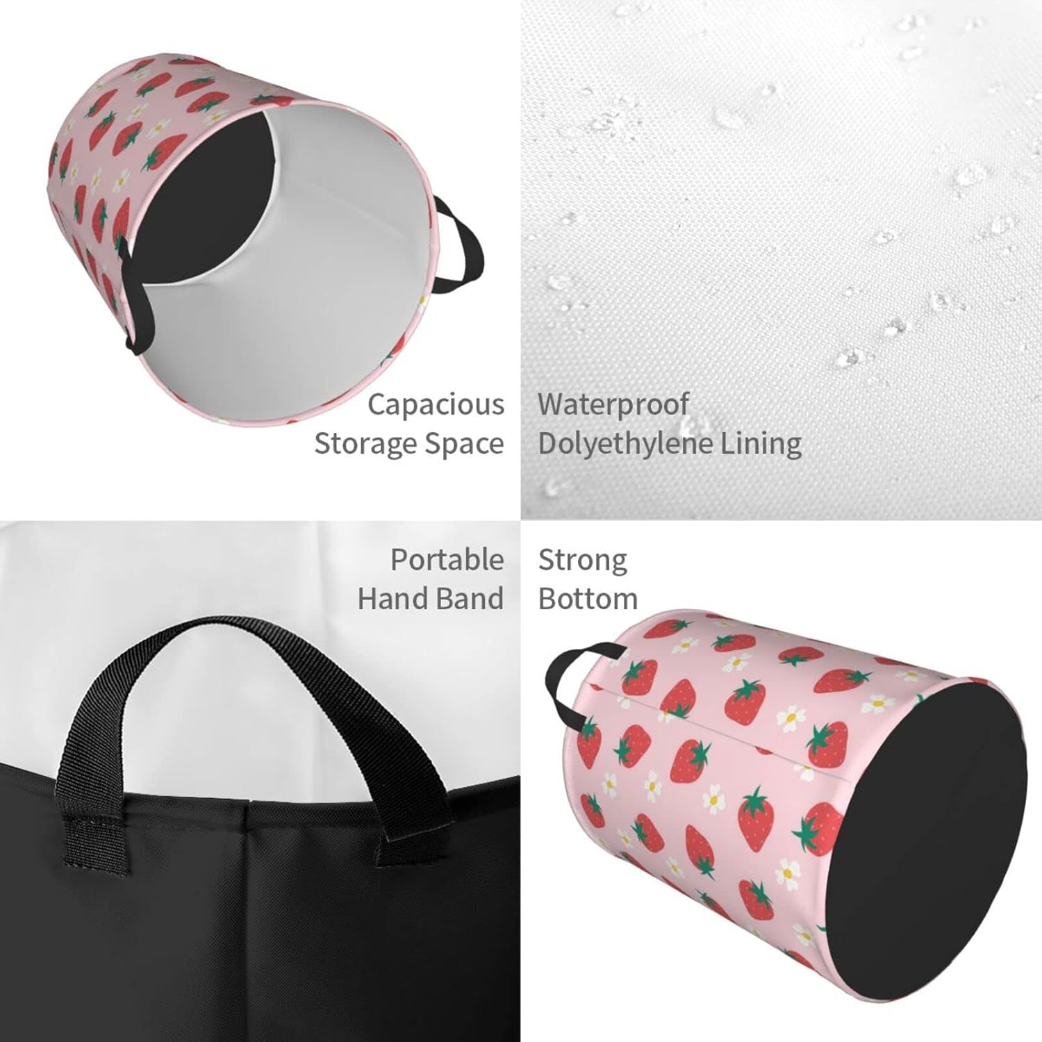 Strawberry Collapsible Laundry Hamper