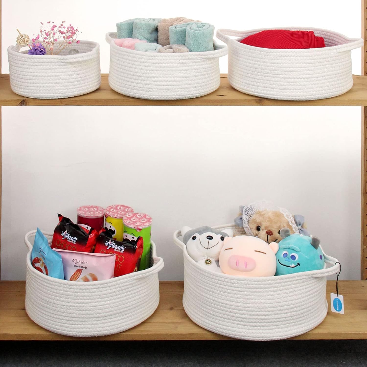 Casaphoria 5-Piece Cotton Rope Storage Baskets