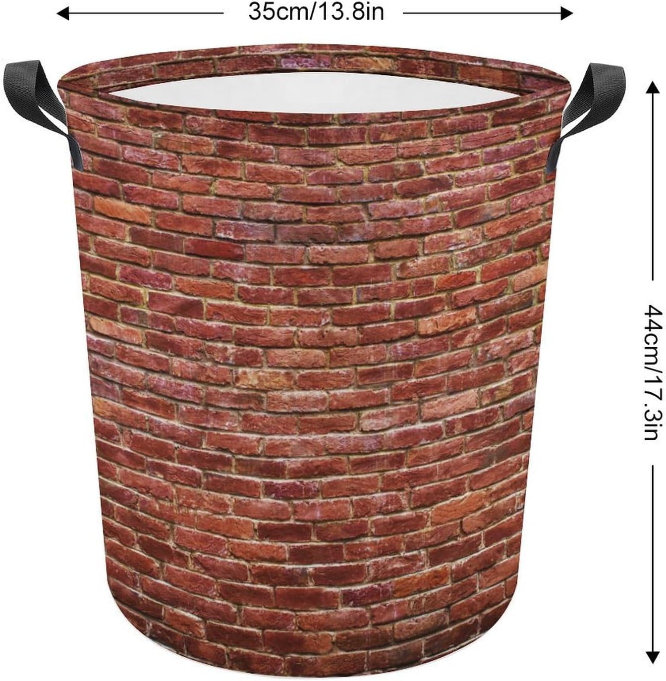 Durable Red Brick Wall Laundry Hamper Waterproof Collapsible for Dorms