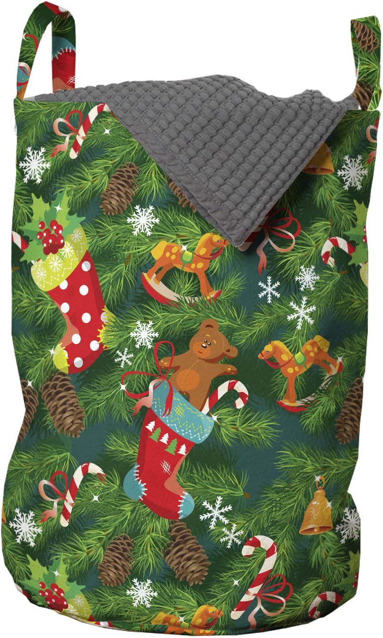 Ambesonne Christmas Laundry Hamper Basket