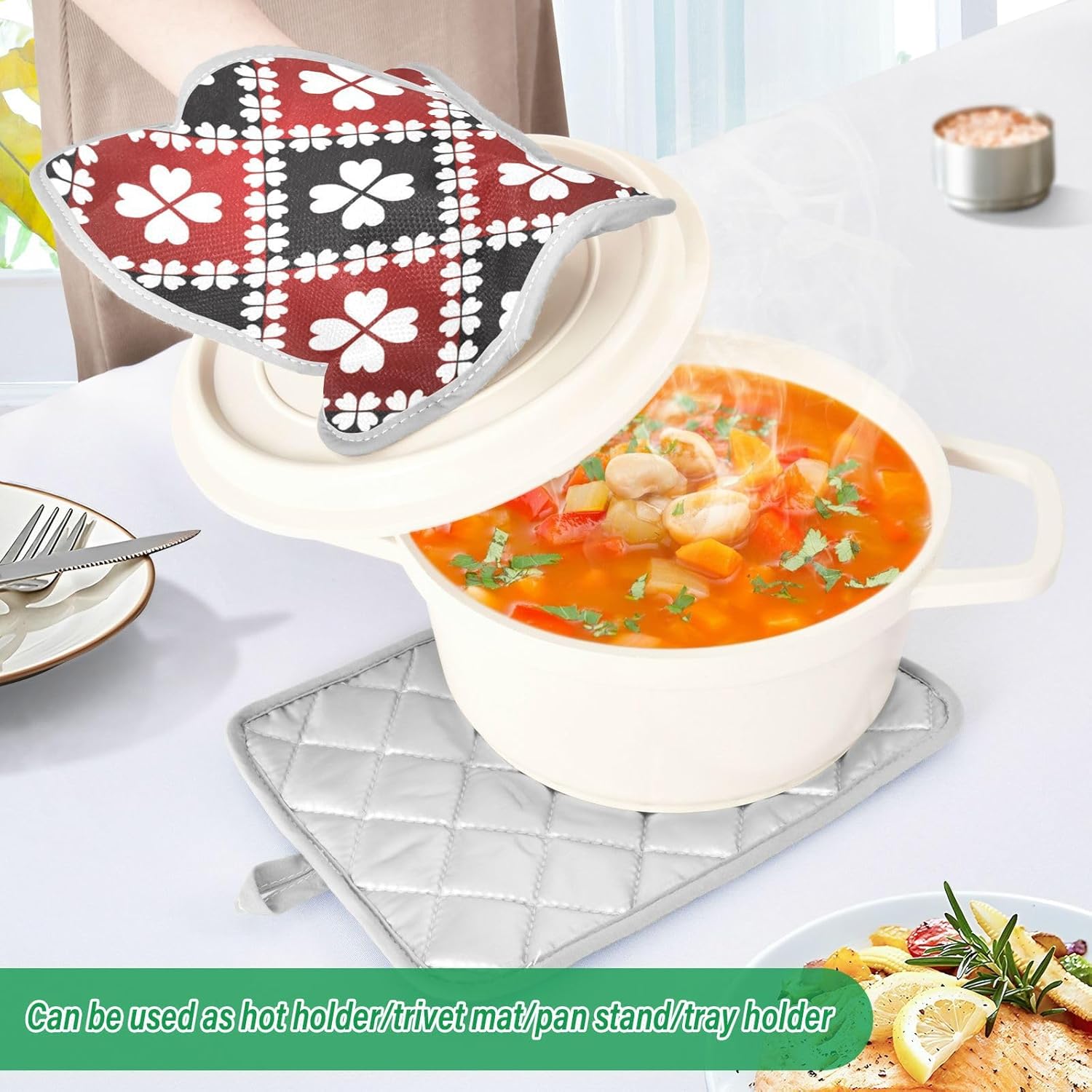 Hot Days in the Kitchen Shamrock Clover Potholders
