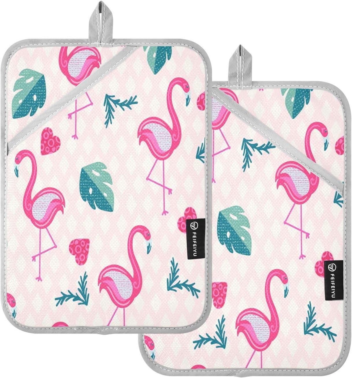 Flamingo Heat-Resistant Potholder Set Protect Oo - Kitchen Essentials for Baking Cooks