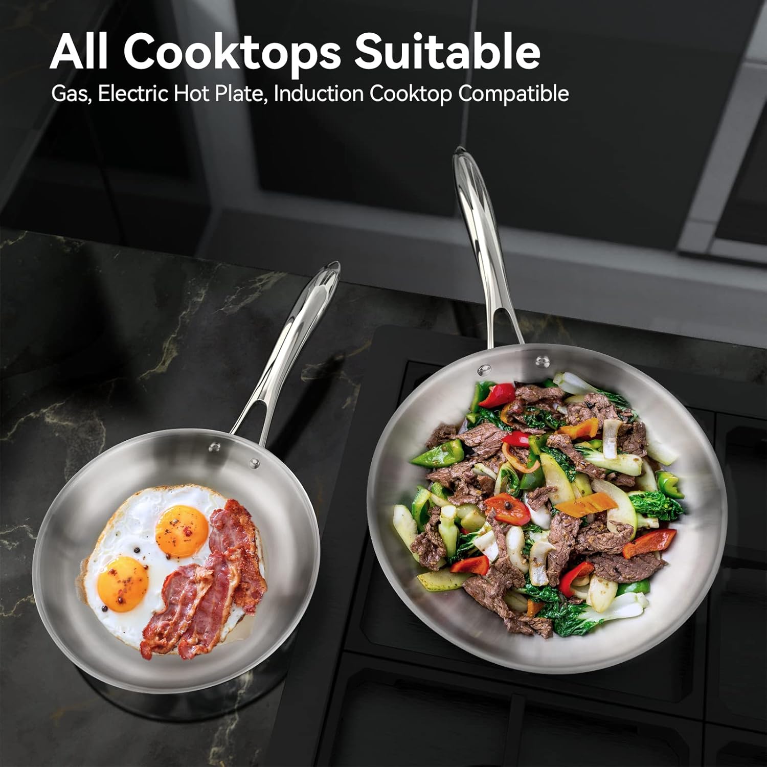 Duxtop 10 Piece Tri-Ply Stainless Steel Cookware Set