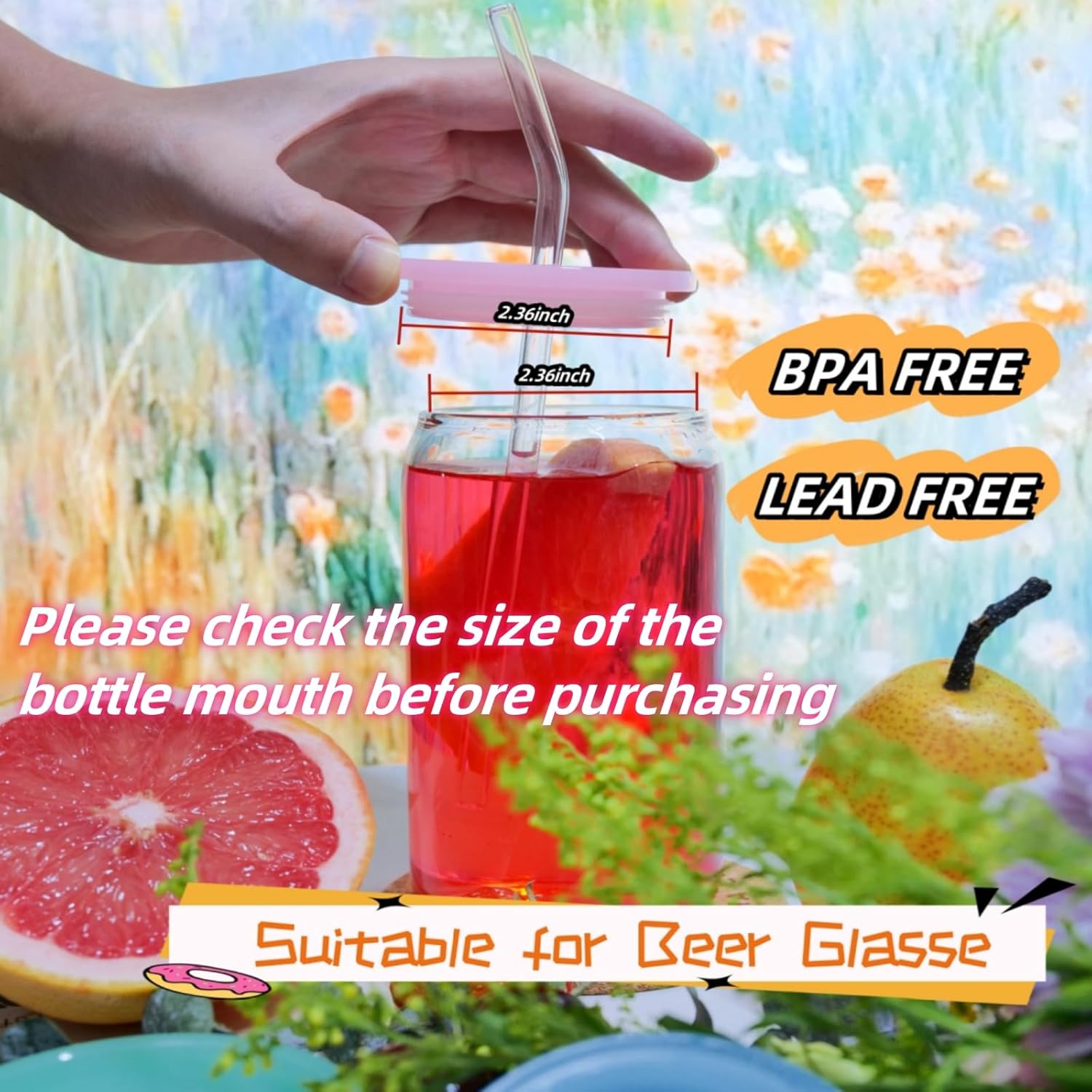 BPA-Free Acrylic Lid for Glass Cup