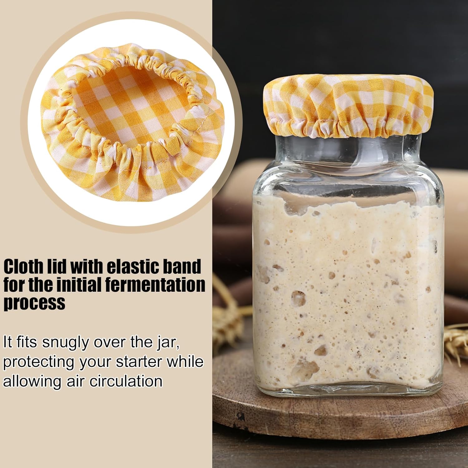 Premium 4-Piece Reusable Cloth Covers for Sourdough Starters Fermenters