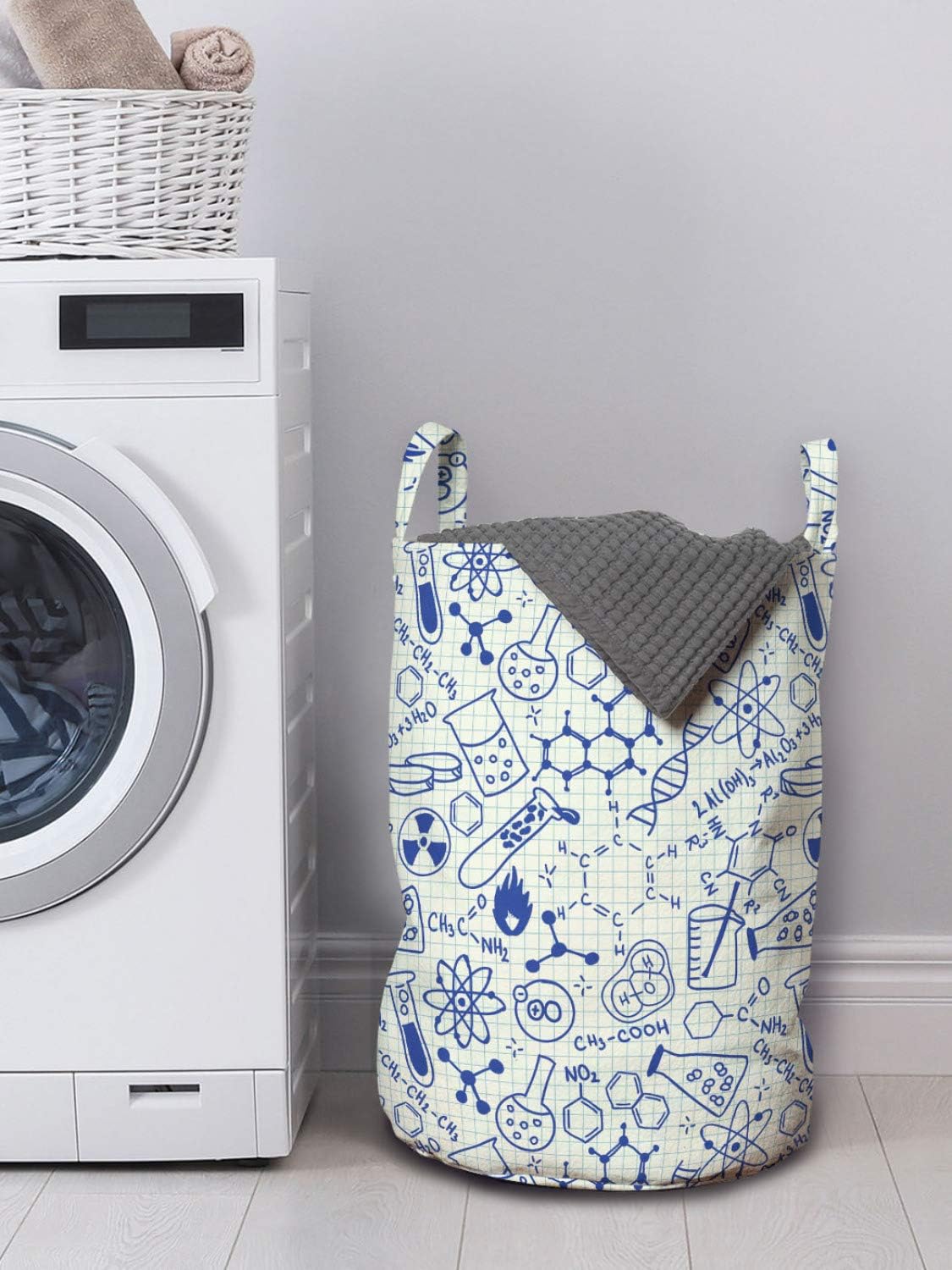 Ambesonne Nerd Geek Cartoon Laundry Basket - Stain-Resistant Machine Washable