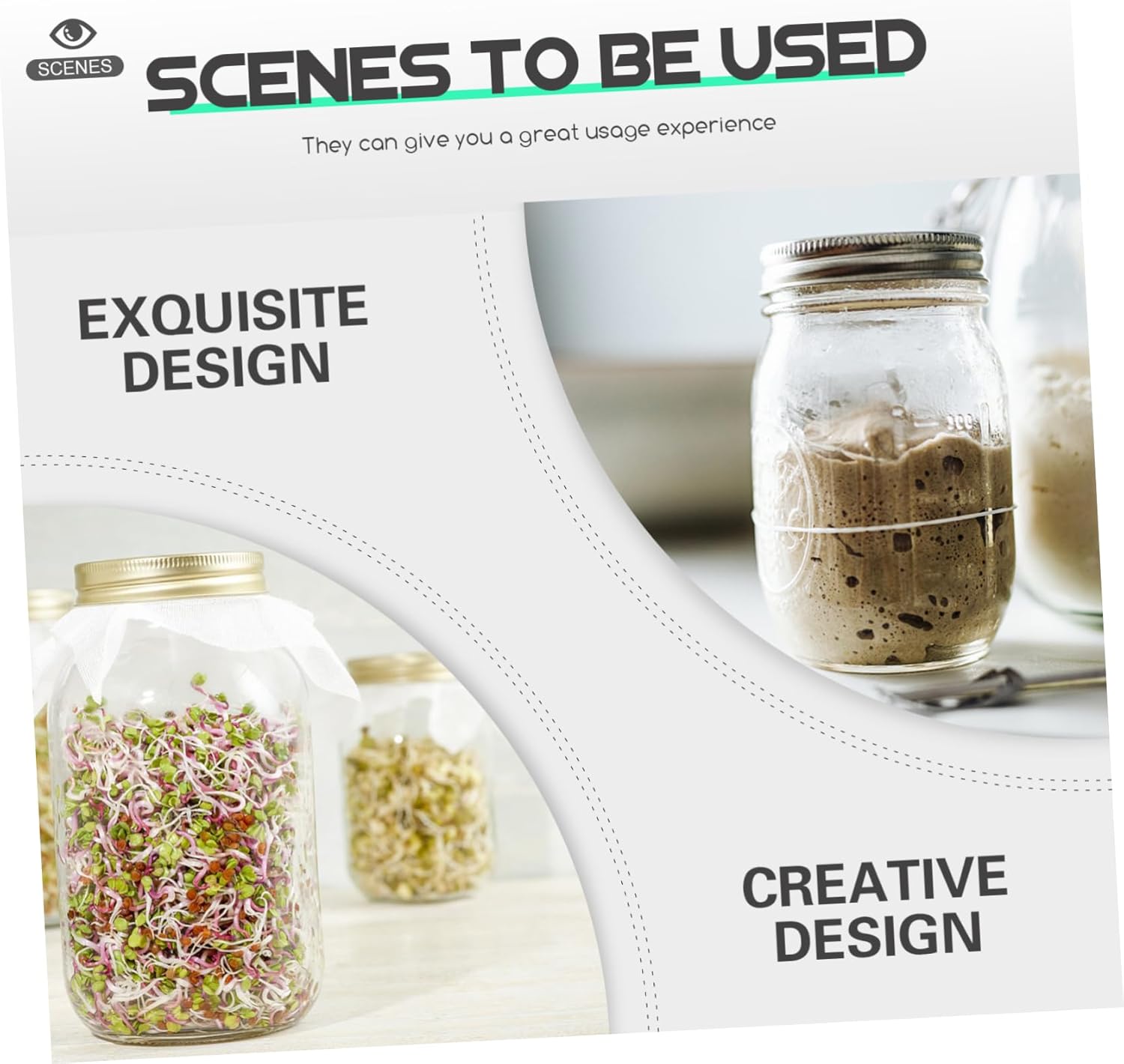 OKUMEYR 48 Pcs Reusable Mason Jar Lids with Straw Hole