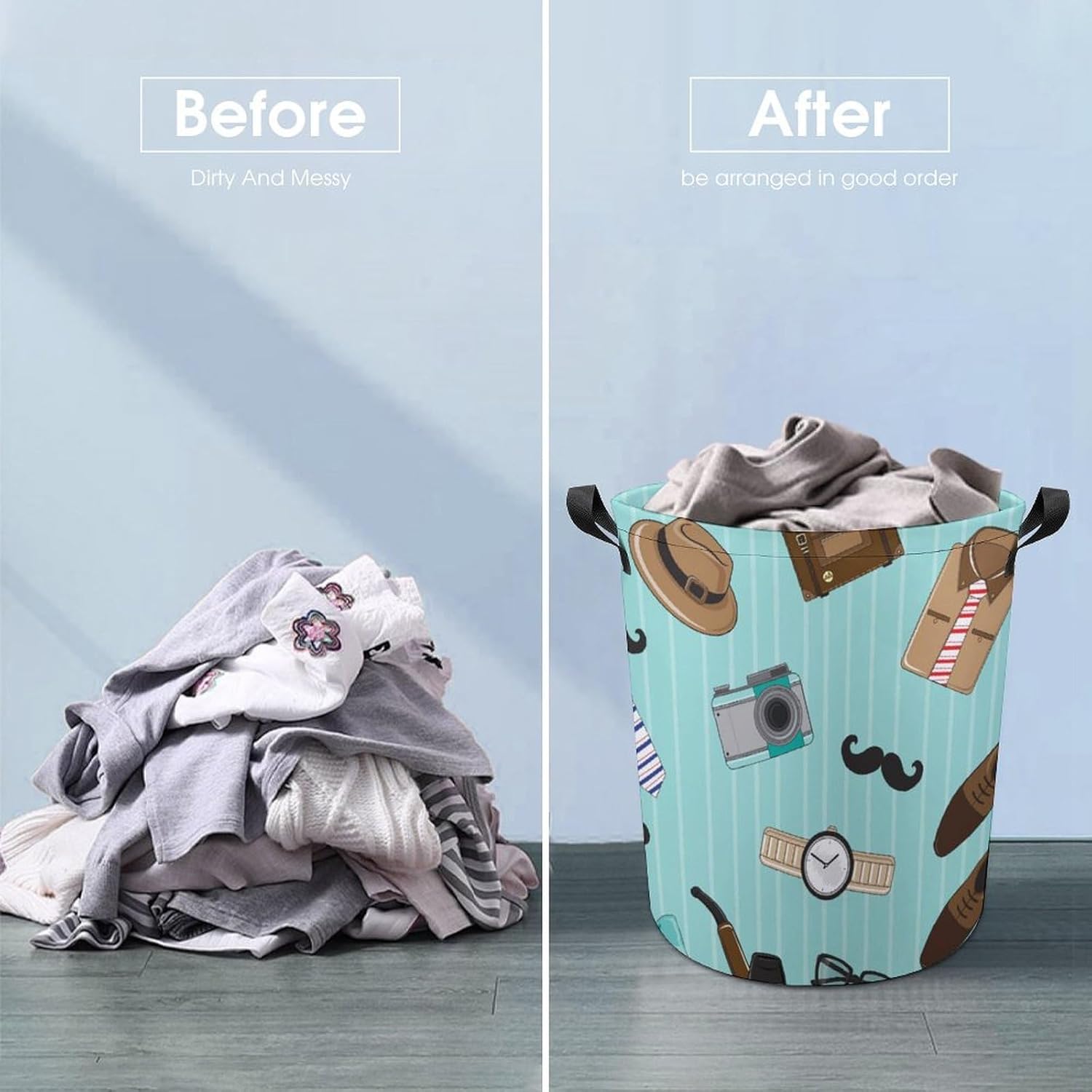 Mpq Mens Stripe Laundry Hamper