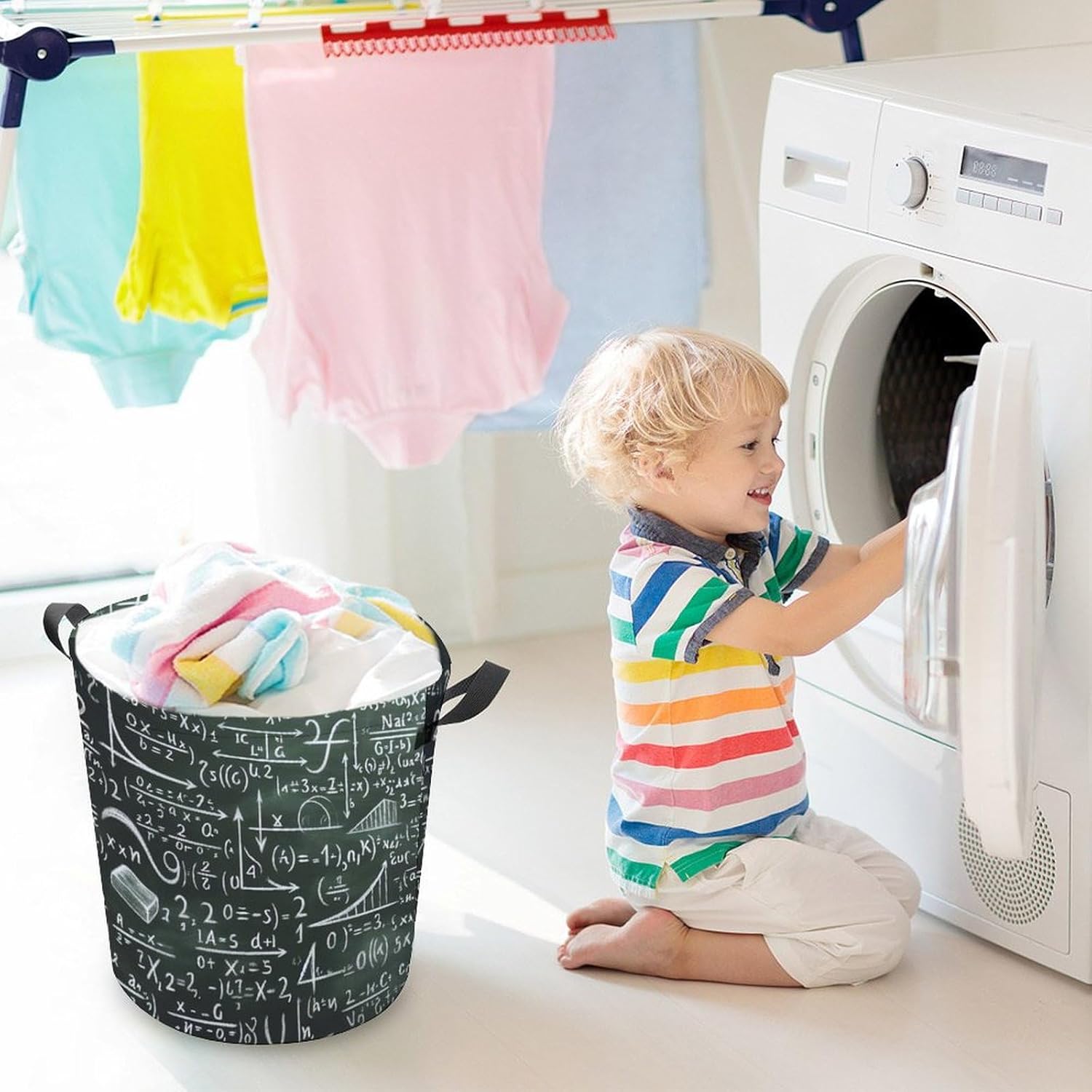 Maths Equation Vintage Collapsible Laundry Basket