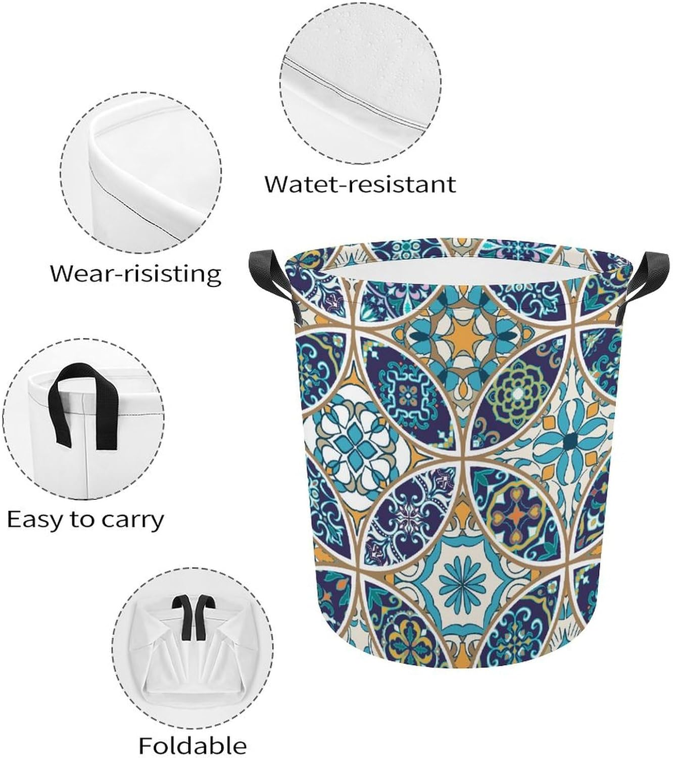 Moroccan Style Compact Laundry Basket