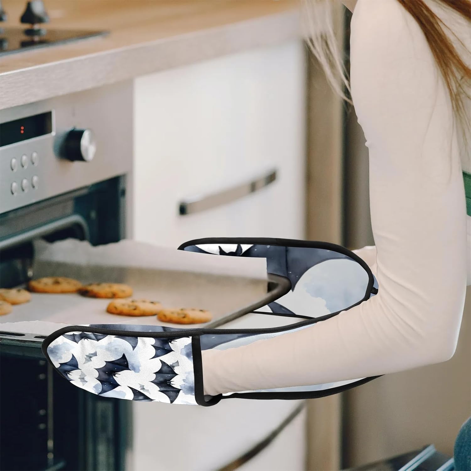 Spooky Halloween Watercolor Double Oven Mitts