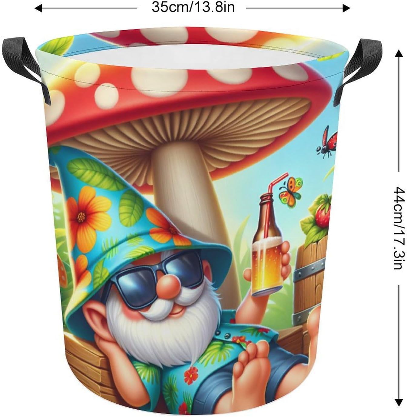 Full-Load Capacity Collapsible Laundry Hamper with Cartoon Gnome Design