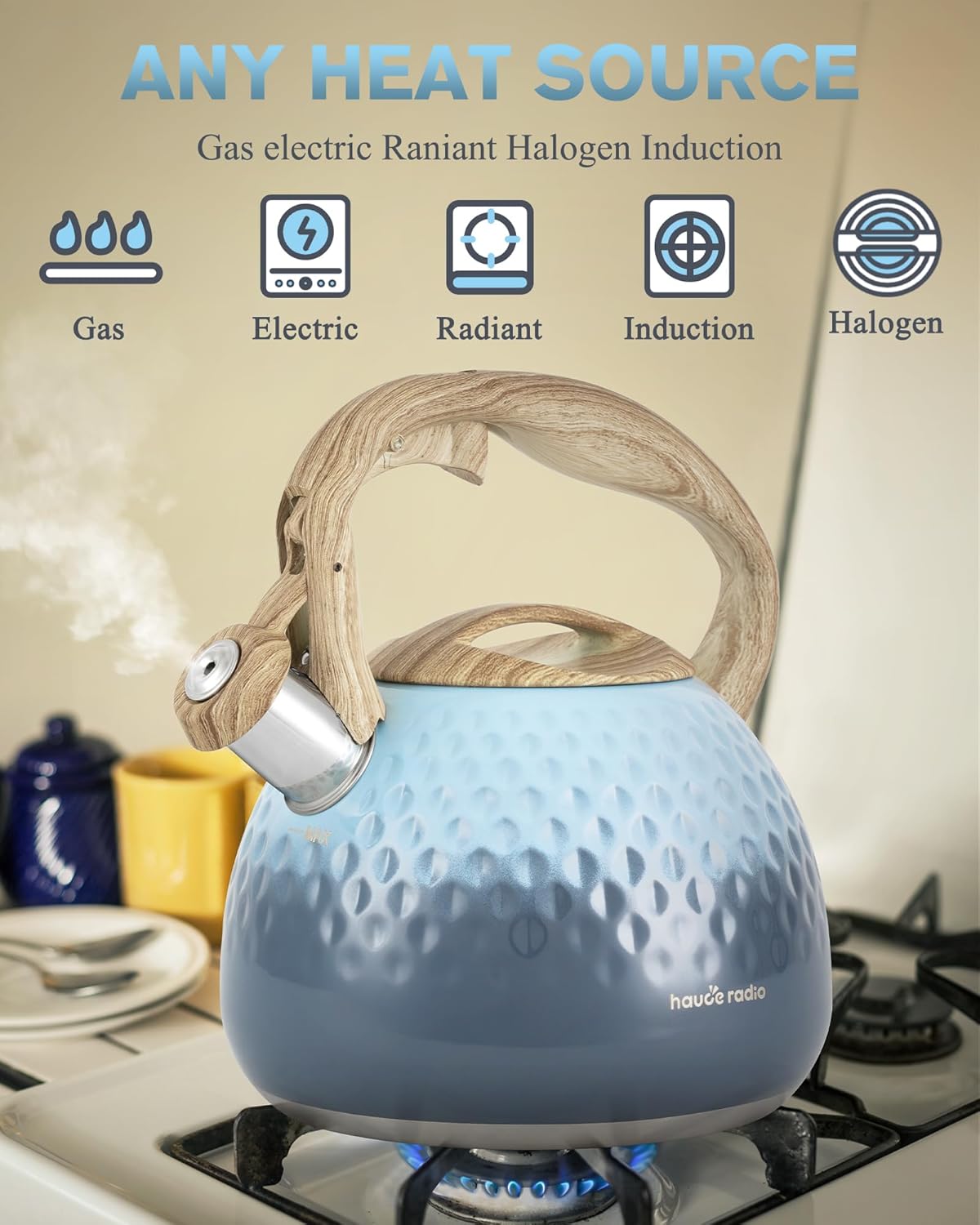 Hauce Radio Loud Whistle Tea Kettle 25QT