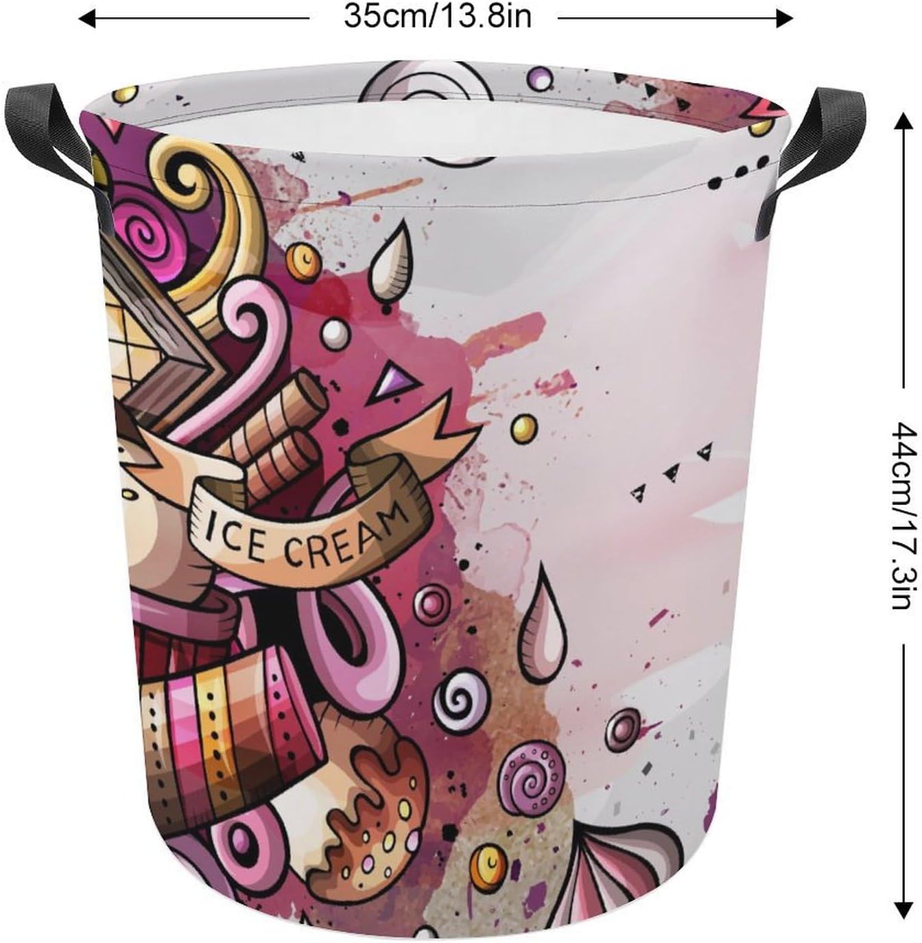 Cartoon Watercolor Ice Cream MEIKKOLaundry Hamper