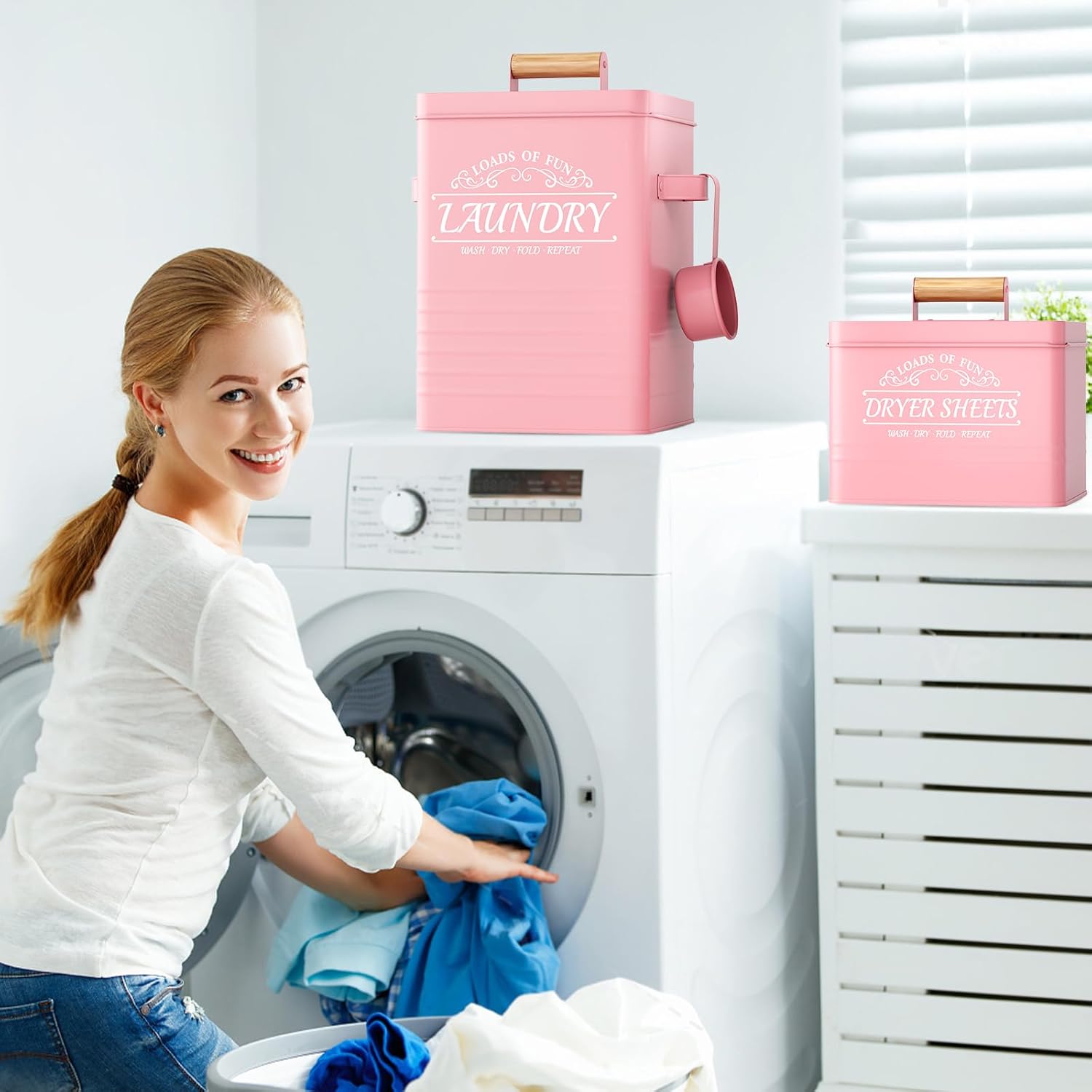 Metal Farmhouse Laundry Storage Set