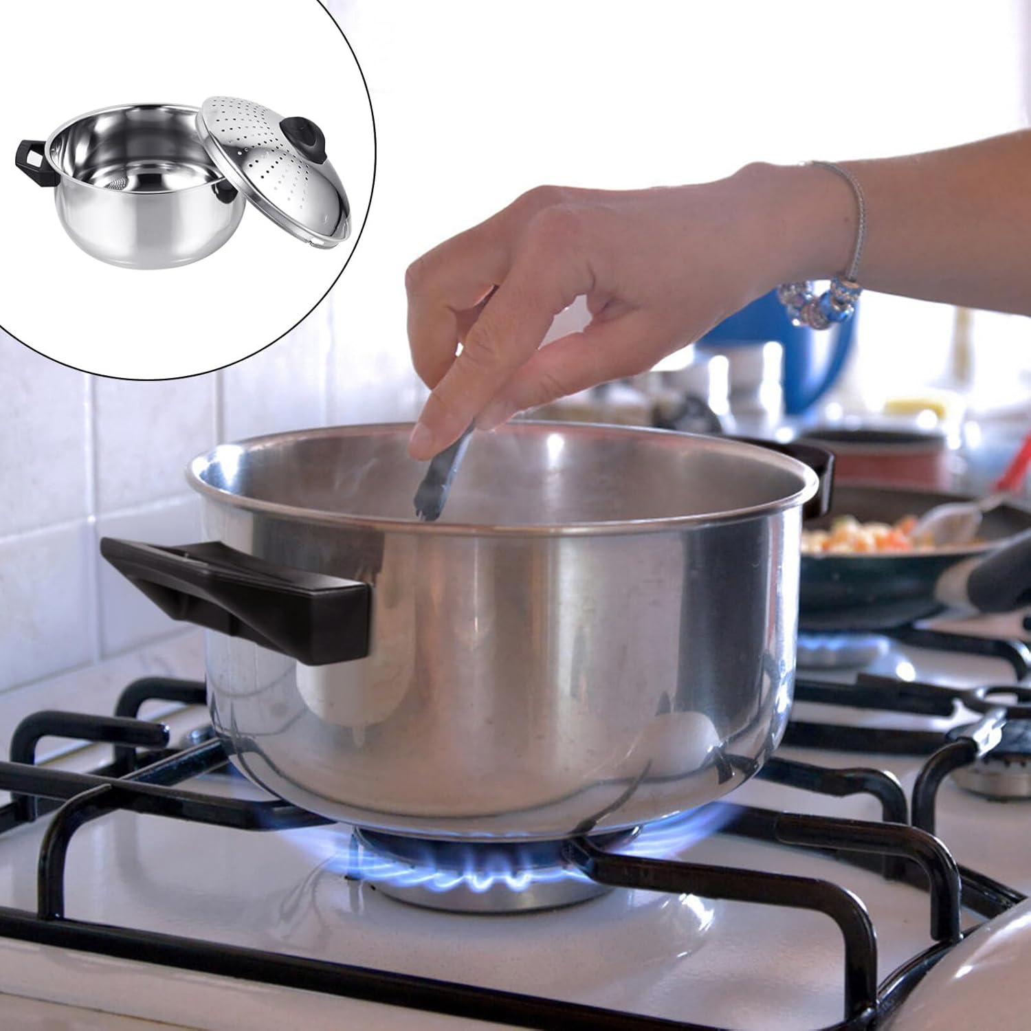 Hemoton Stainless SteelCooking Pot pasta pot Noodles 16CM