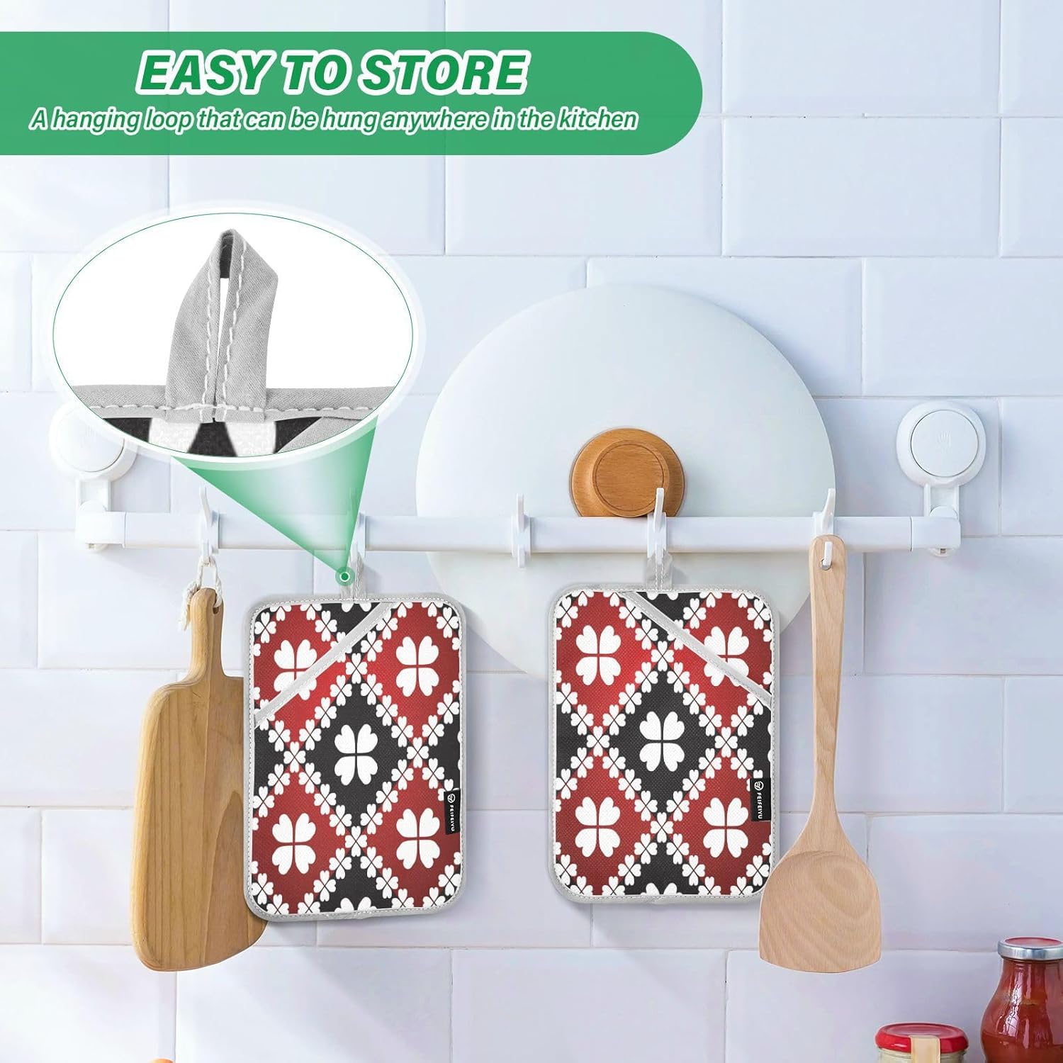 Hot Days in the Kitchen Shamrock Clover Potholders