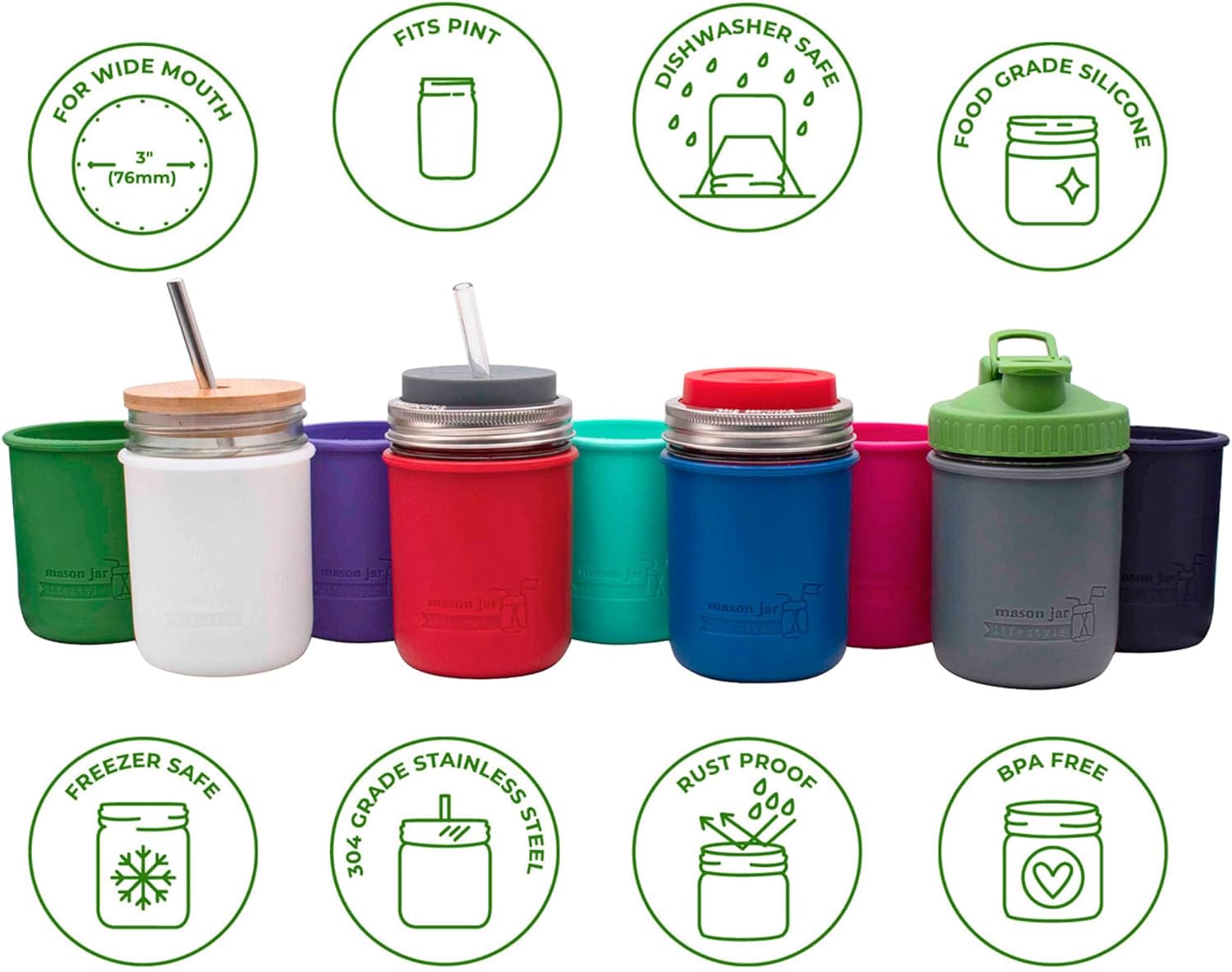 Safe Multi-Purpose Silicone Pint Jars for Kitchen Use