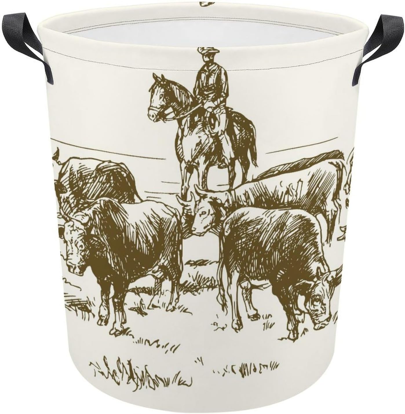 MEIKKO Cattle Drive Cowboys Laundry Hamper