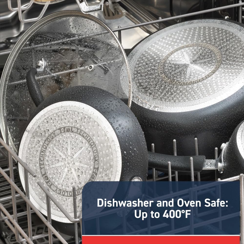 Secure Non-Stick Cooking Experience with 12-Piece titanium-coated Cookware Set