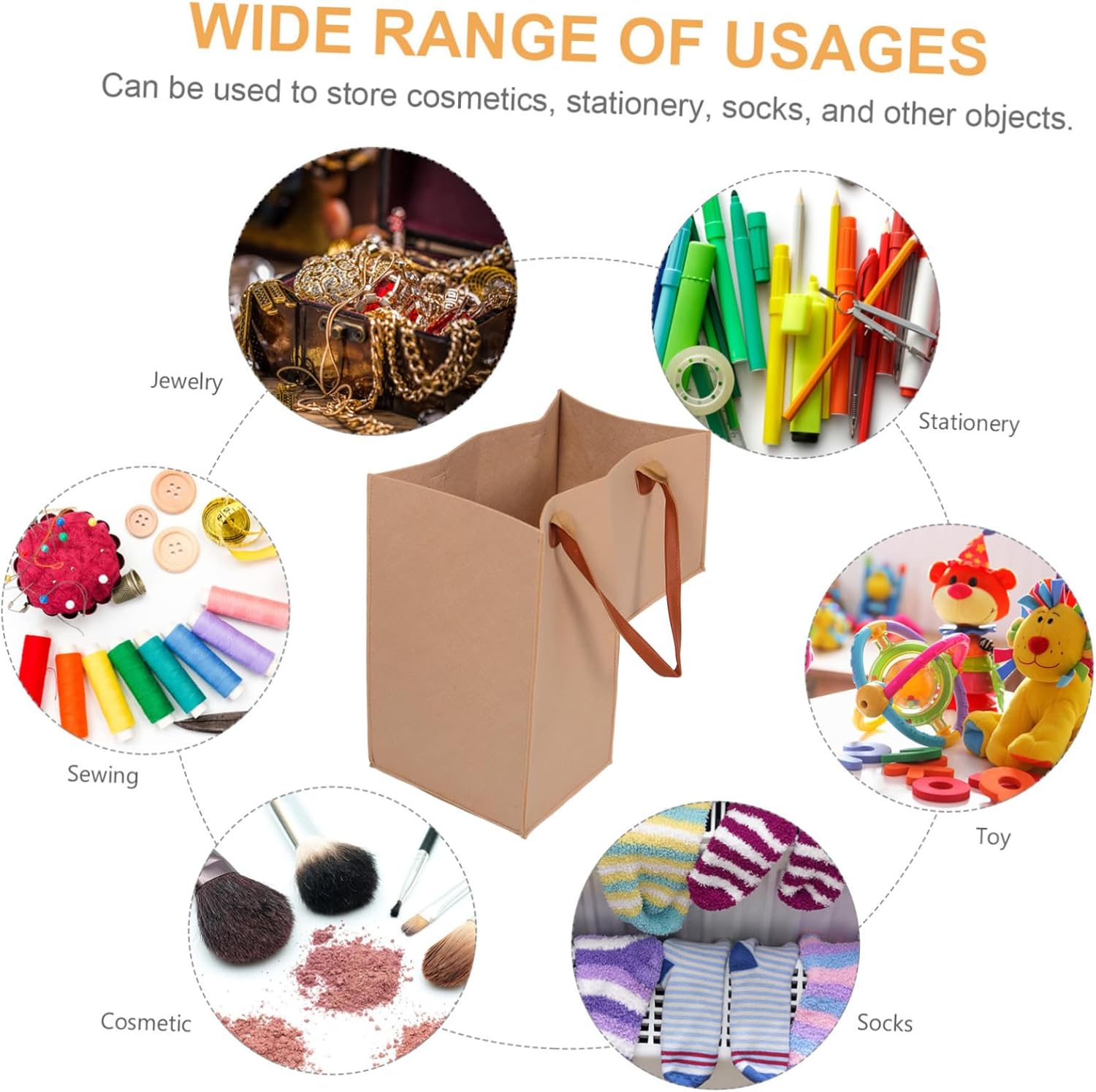 Golden Felt Folding Laundry Hamper for Stairs Efficient Clothes Organizer Basket
