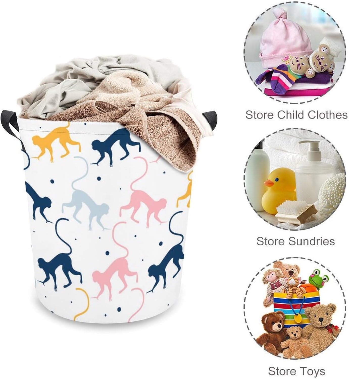 Meiko Abstract Monkey Pattern Storage Basket