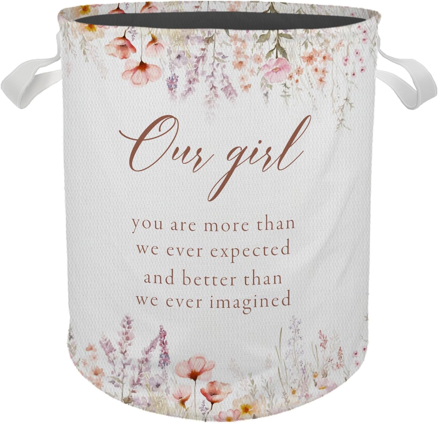 Cozy Boho Floral Baby Girl Laundry Basket