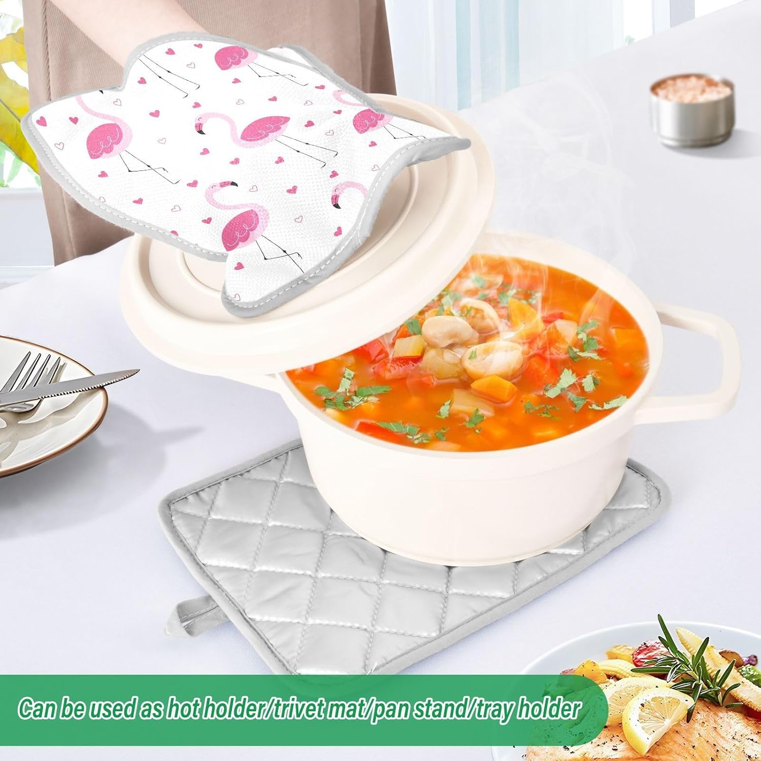 Elegant Pink Flamingos Heat Resistant Potholders