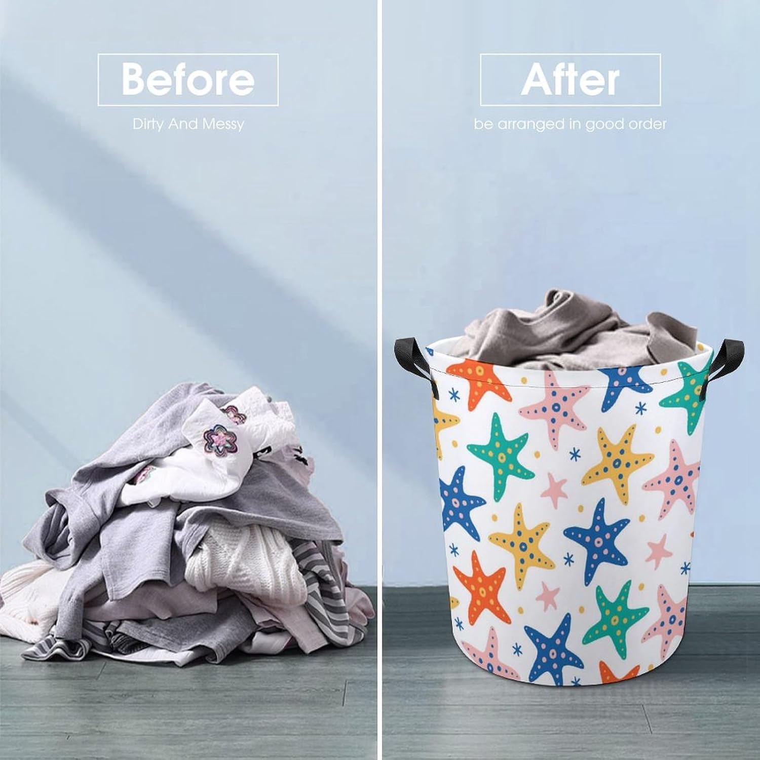 Stylish Starfish Waterproof Laundry Hamper