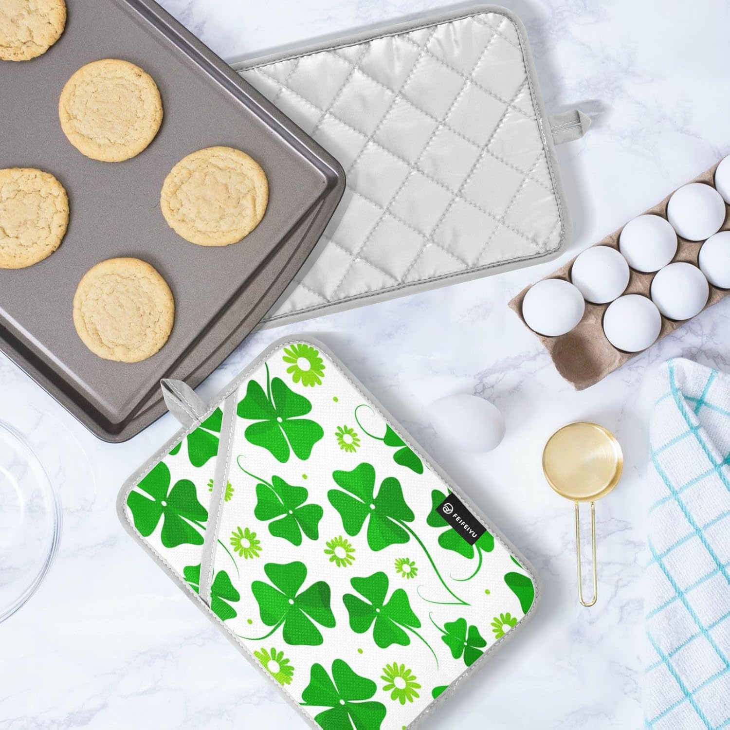 Kcldeci Spring Green 2-Pack Pot Holder Set