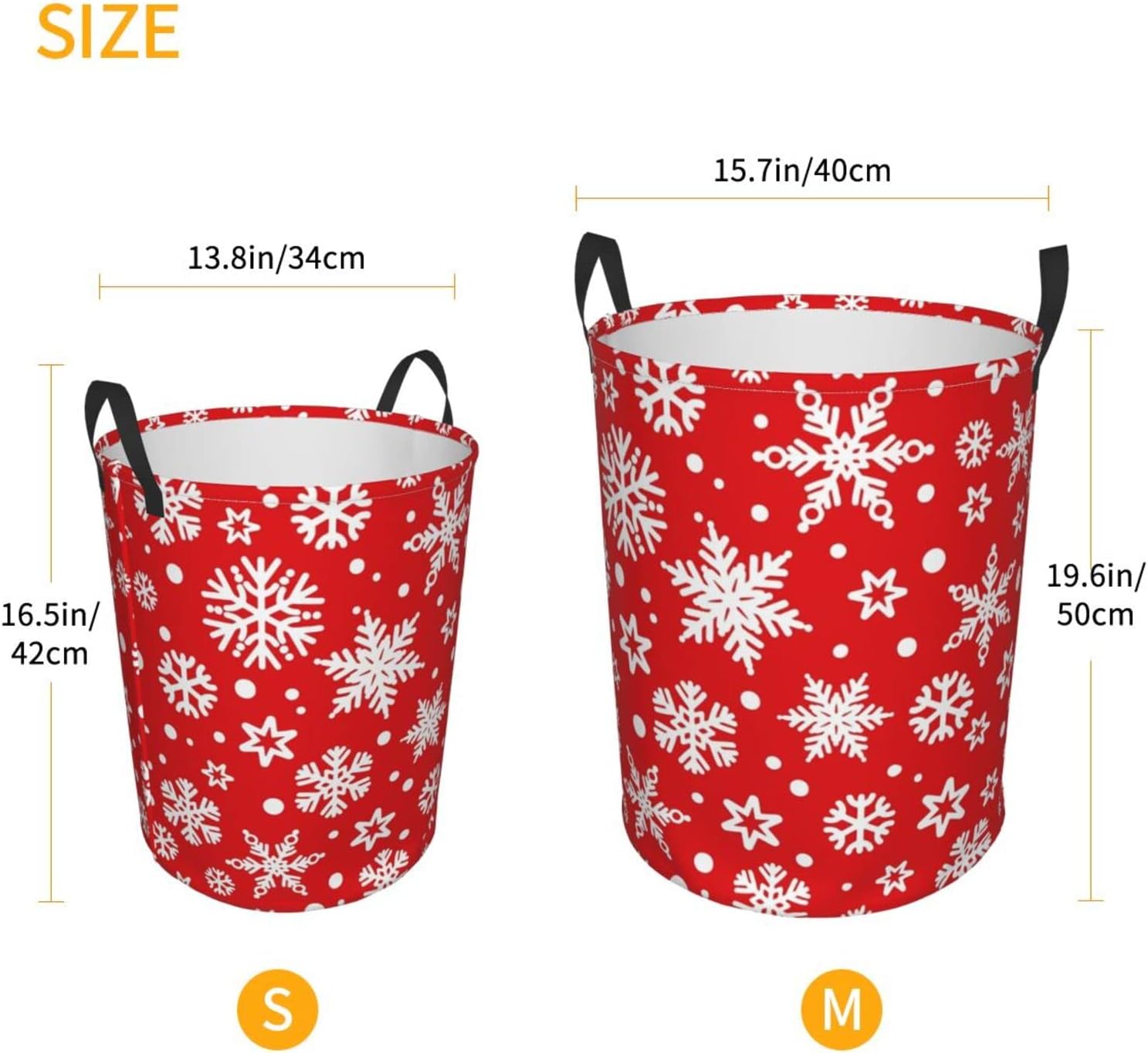 Collapsible Laundry Hamper with Handles Red