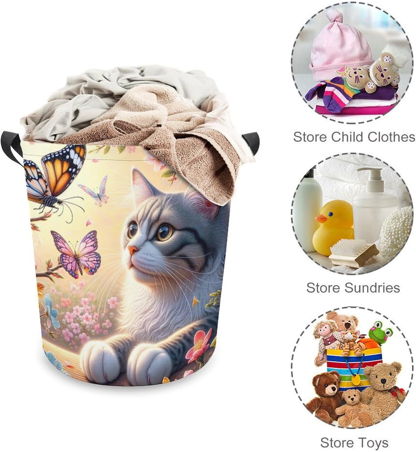 Meiko Butterfly Latern Foldable Laundry Hamper Durable Waterproof for All Uses