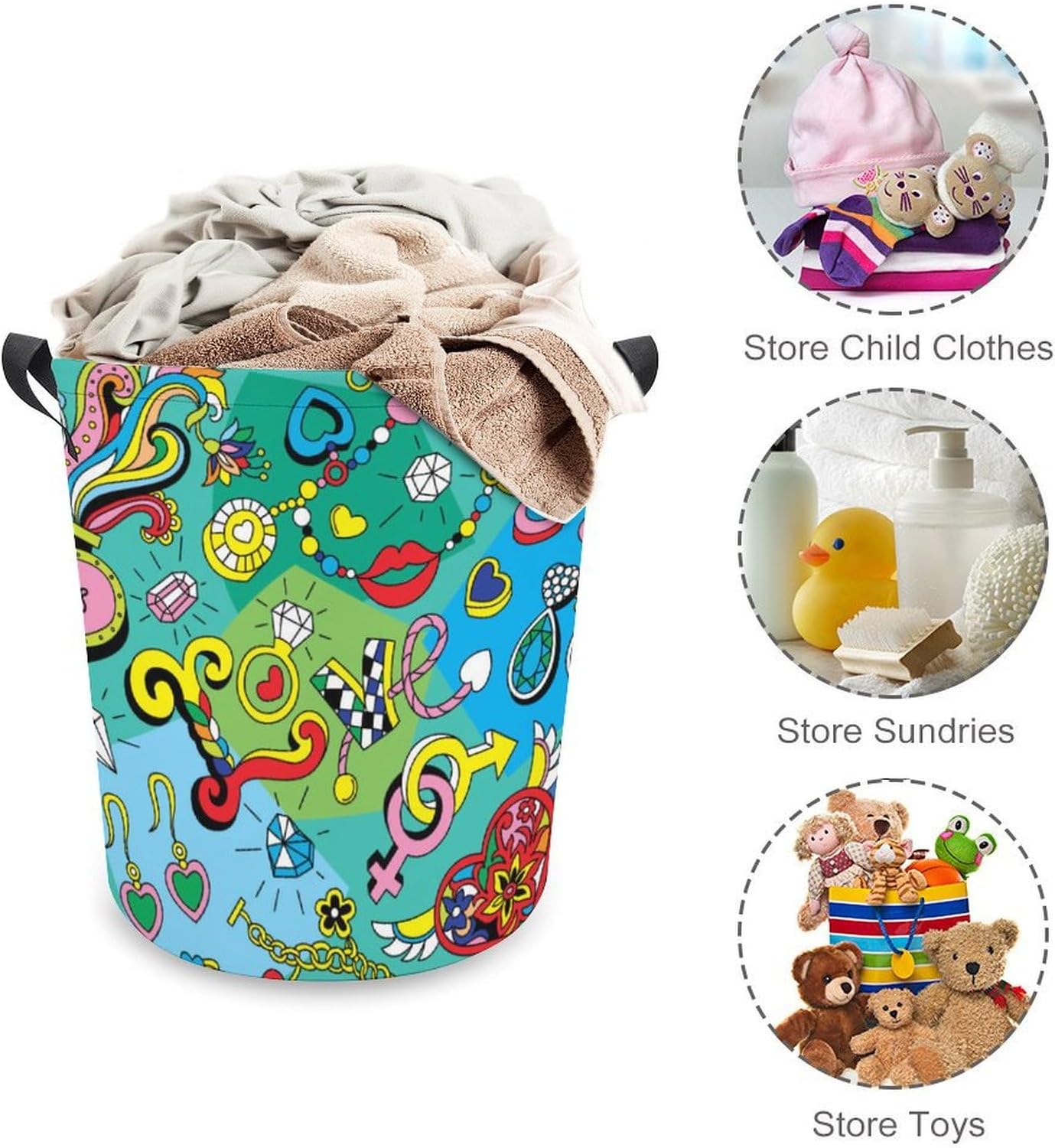 Join Our Retro Family Heart Laundry Hamper