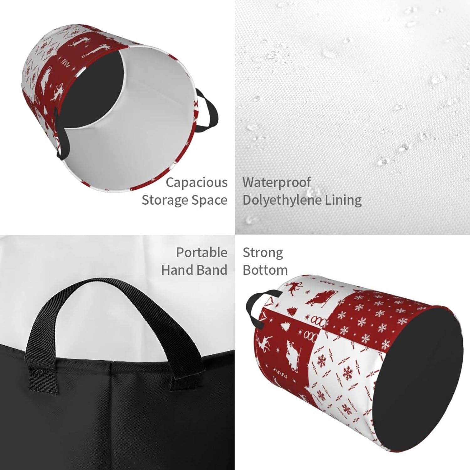 Foldable Christmas Laundry Hamper with Innovative Design