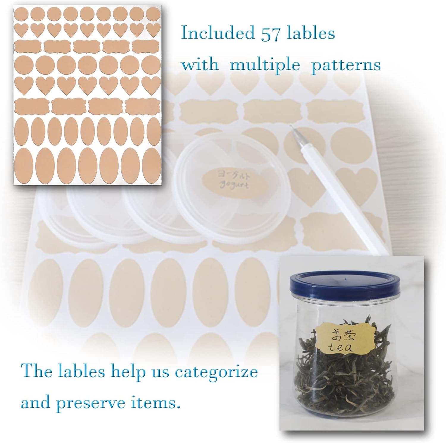 gocola Jar Lids for Oui - 12 Pack Clear with Labels