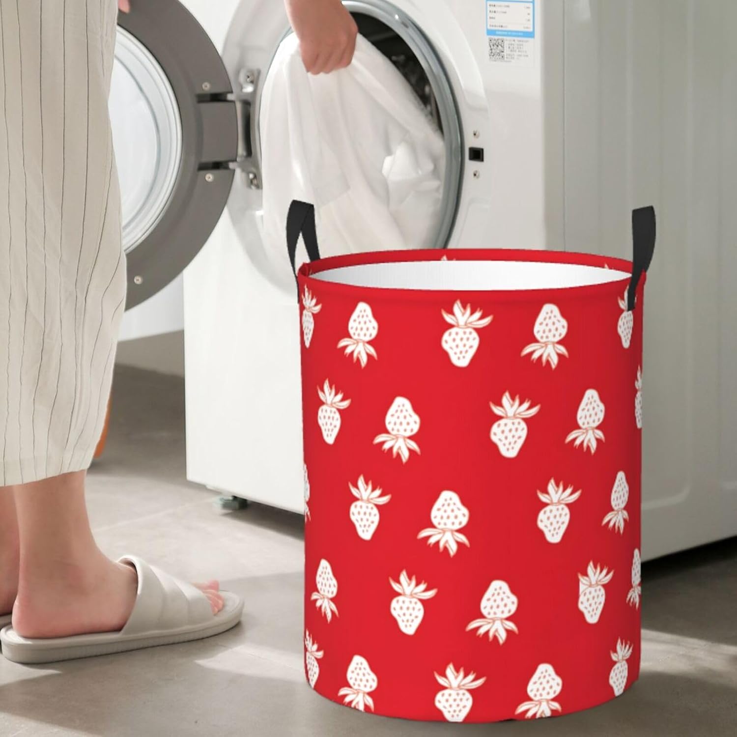 Strawberry Foldable Laundry Hamper Collapsible Organizer with Handles