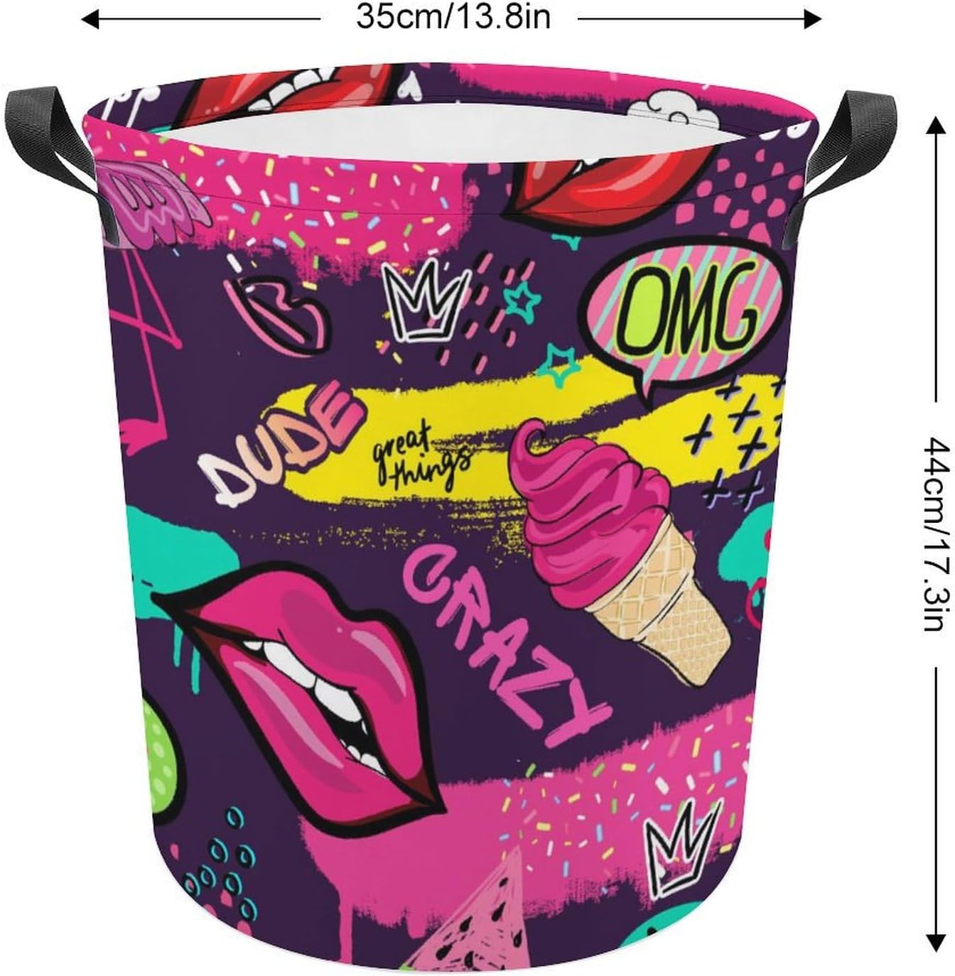 Collapsible Ice Cream Laundry Hamper