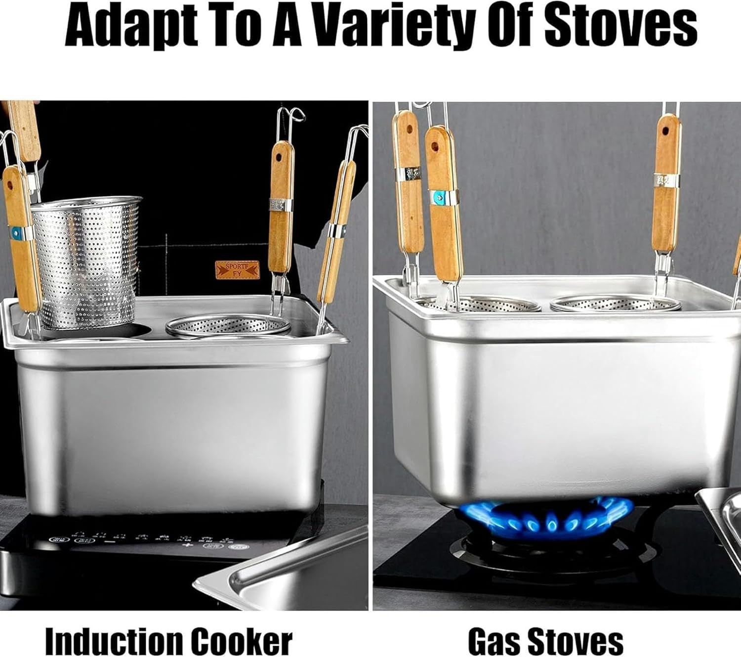 AttreX 4-Hole Stainless Steel Pasta Pot with Strainer